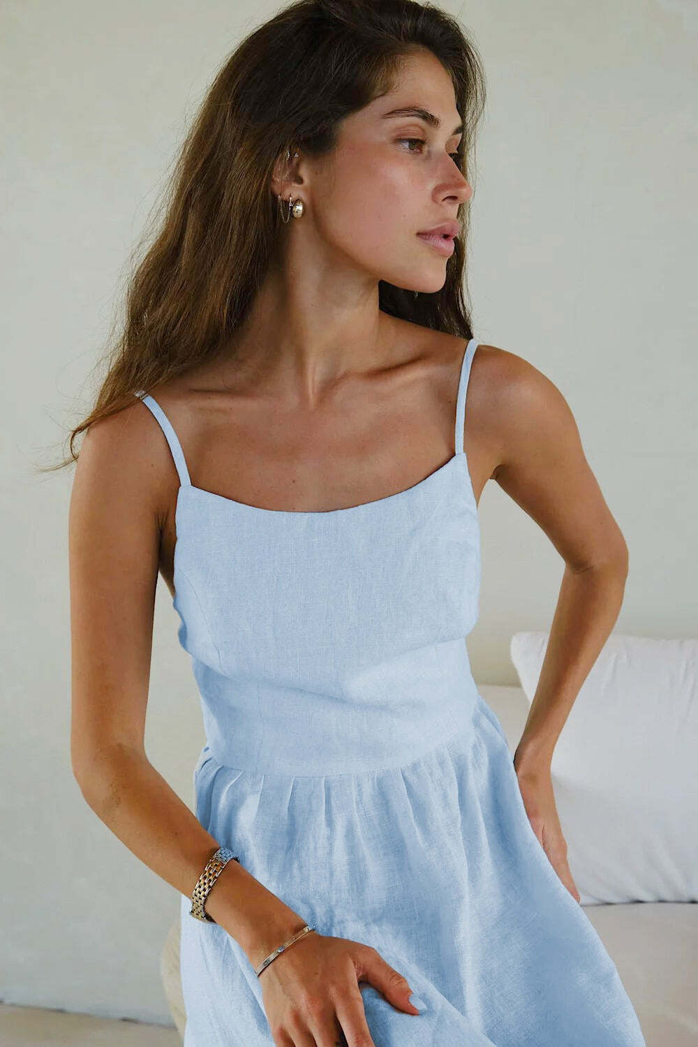 Spaghetti Strap Backless Ruffle Maxi Dress Spaghetti Strap Backless Ruffle Maxi Dress