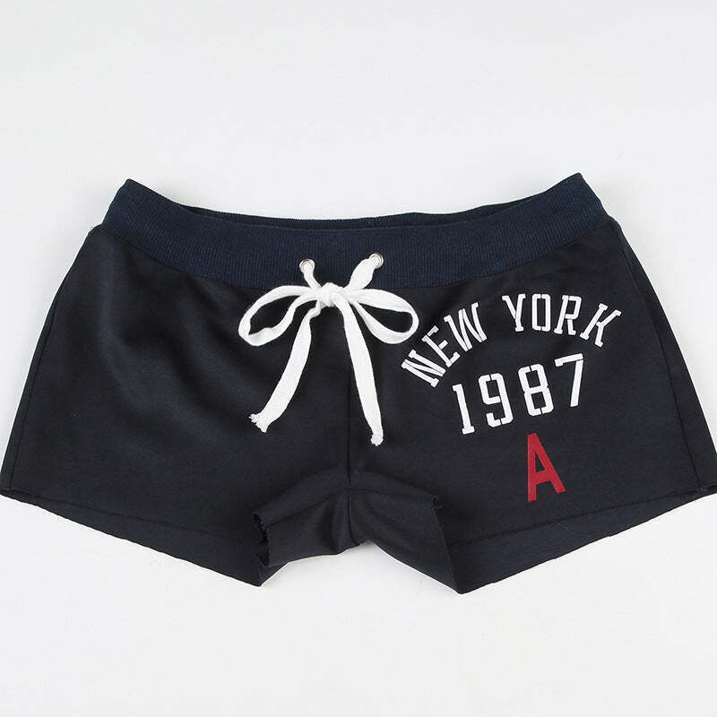 Sporty Casual Number Print Color Block Shorts Sporty Casual Number Print Color Block Shorts