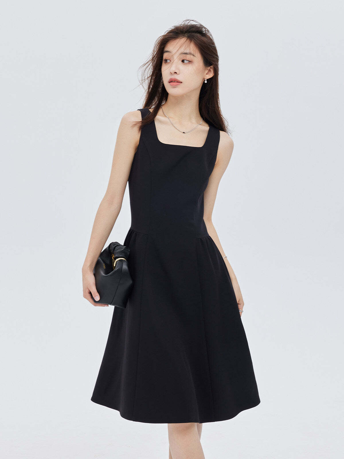 Square-Neck Wide Strap Dress Square-Neck Wide Strap Dress