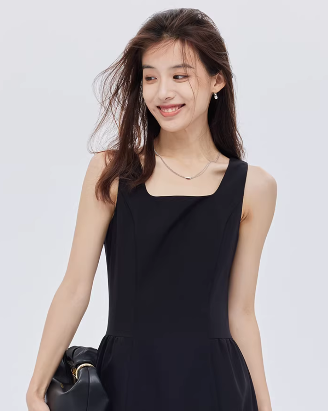 Square-Neck Wide Strap Dress Square-Neck Wide Strap Dress