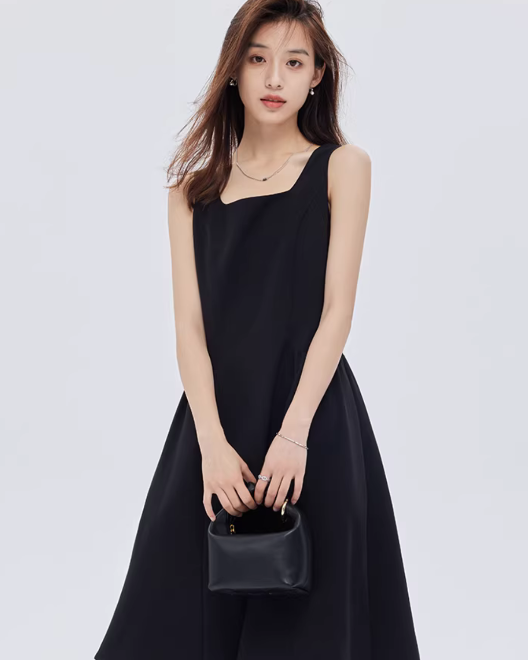 Square-Neck Wide Strap Dress Square-Neck Wide Strap Dress