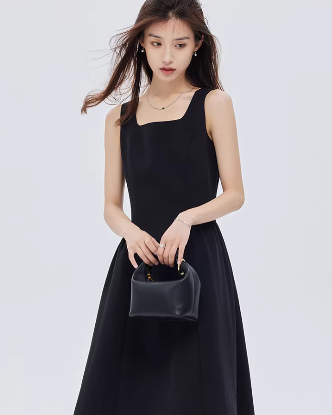 Square-Neck Wide Strap Dress Square-Neck Wide Strap Dress