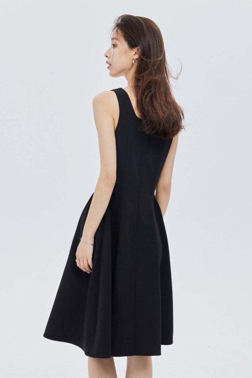 Square-Neck Wide Strap Dress