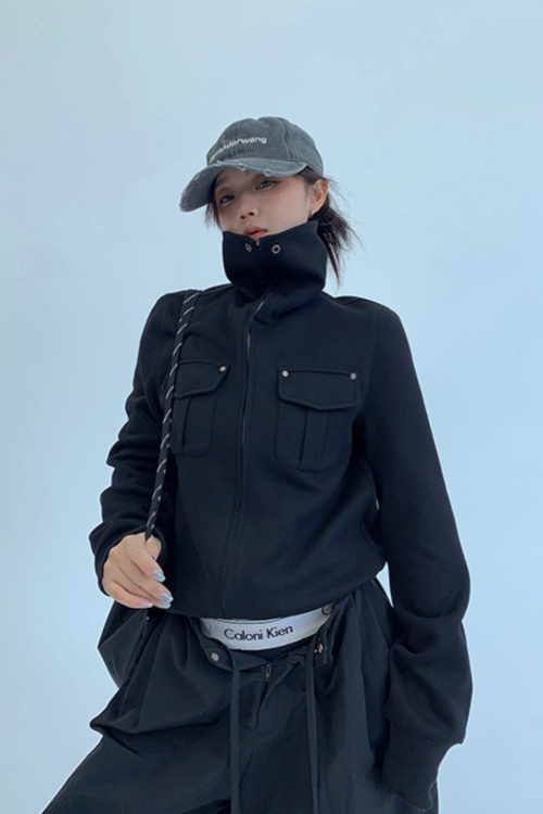 Stand Collar Compact Jacket