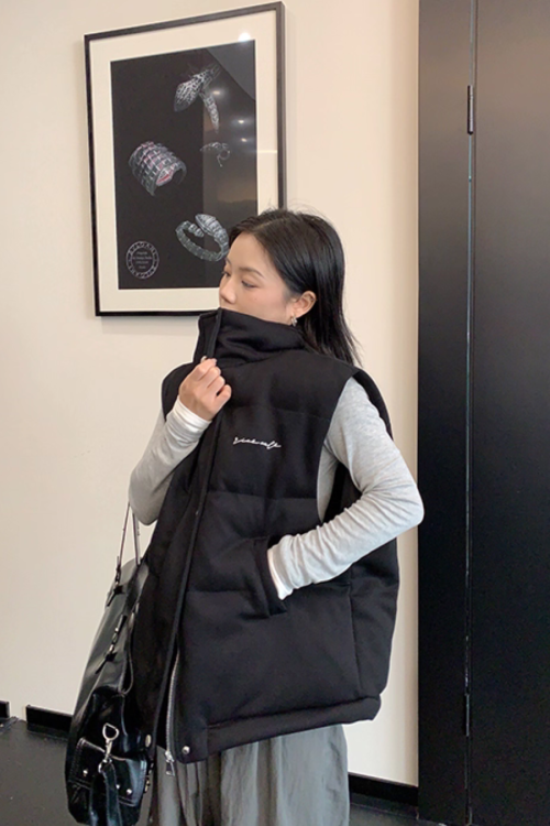 Stand Collar Cotton Down Vest