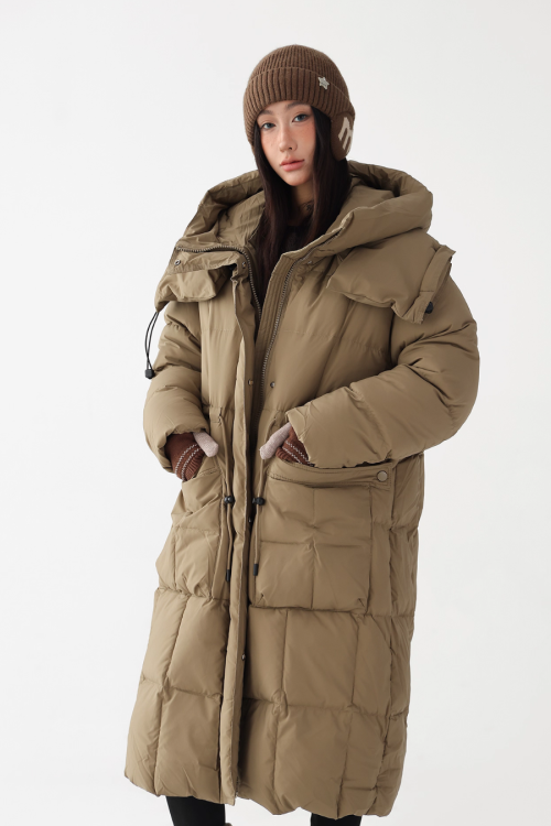 Stand Collar Down Long Coat