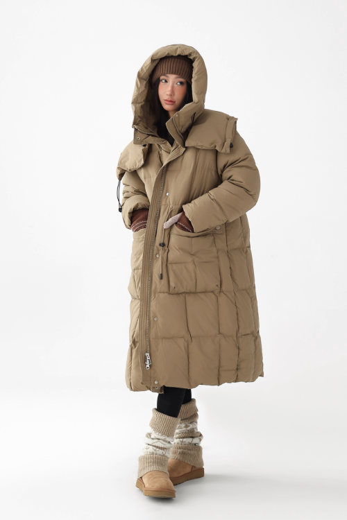 Stand Collar Down Long Coat