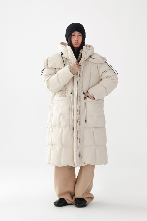 Stand Collar Down Long Coat