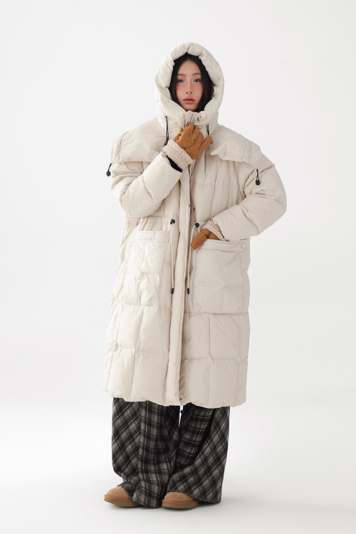 Stand Collar Down Long Coat