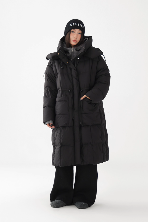 Stand Collar Down Long Coat