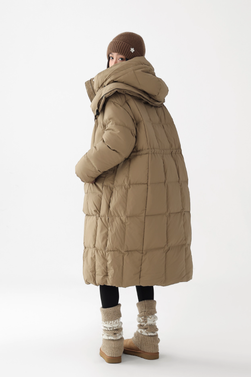 Stand Collar Down Long Coat