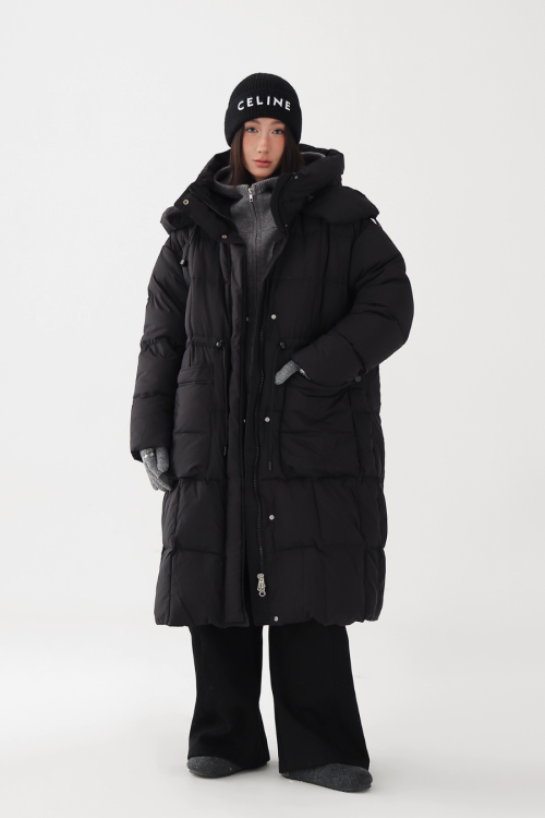 Stand Collar Down Long Coat