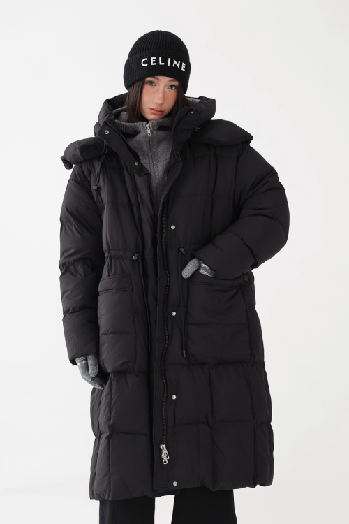 Stand Collar Down Long Coat