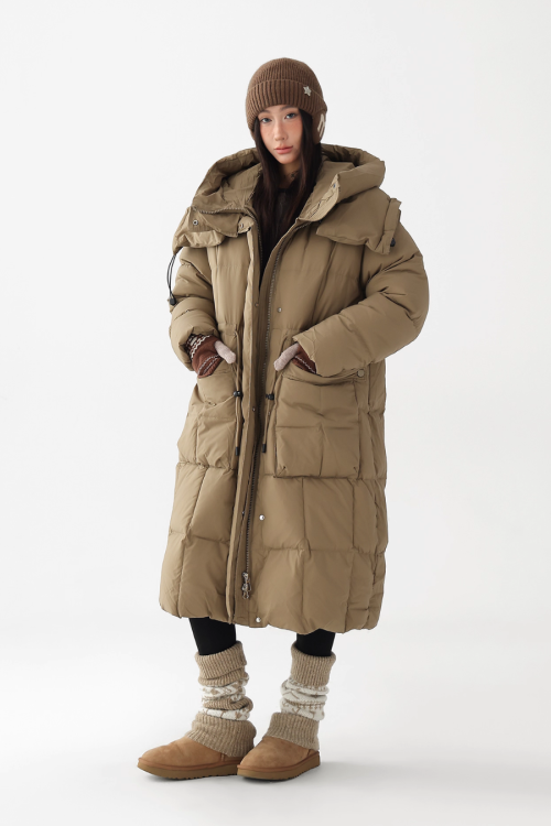 Stand Collar Down Long Coat