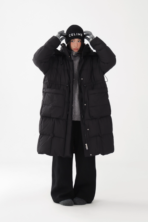 Stand Collar Down Long Coat