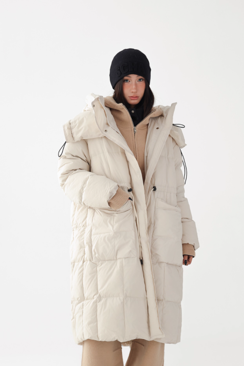 Stand Collar Down Long Coat