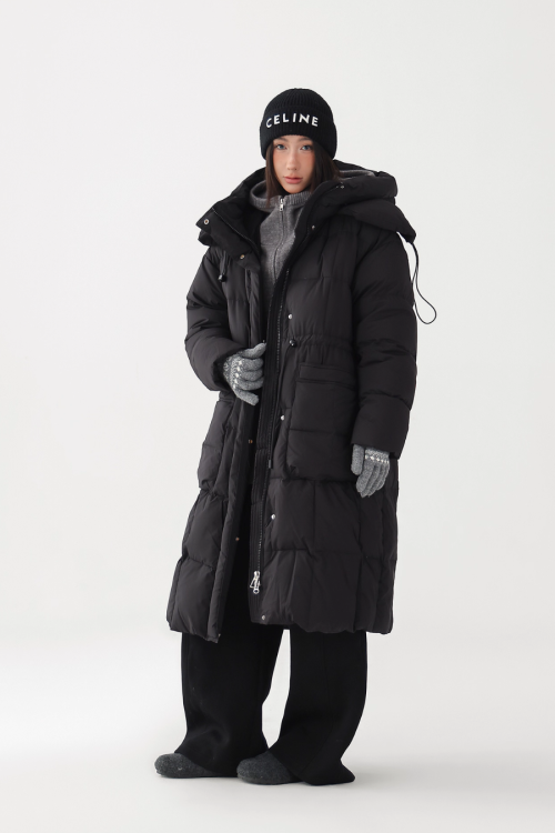 Stand Collar Down Long Coat