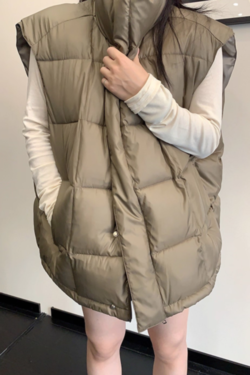 Stand Collar Down Vest