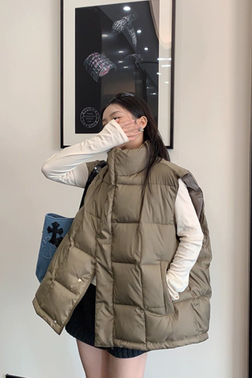 Stand Collar Down Vest