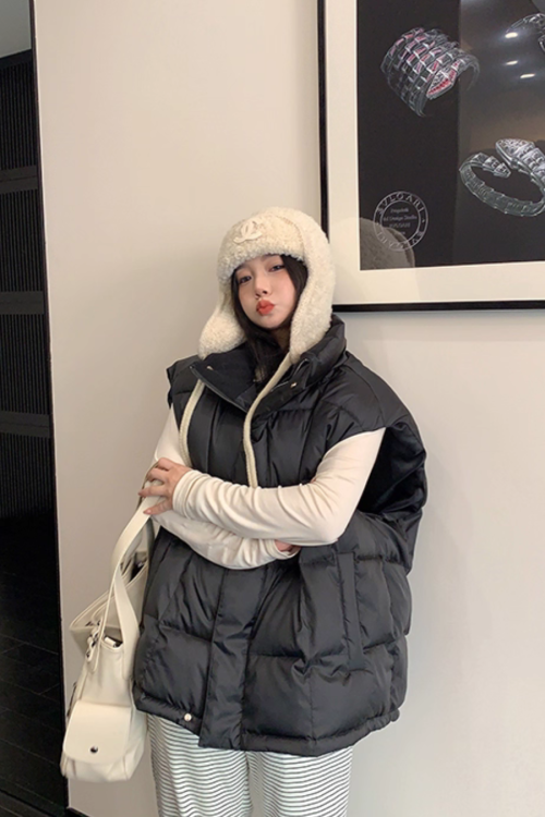 Stand Collar Down Vest