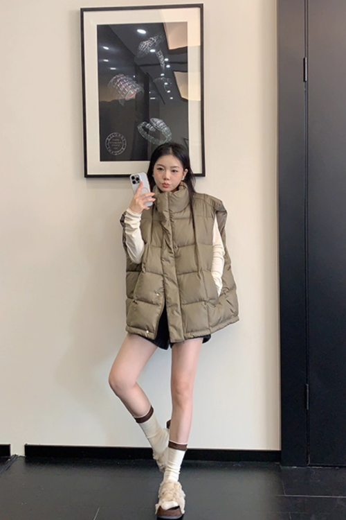 Stand Collar Down Vest