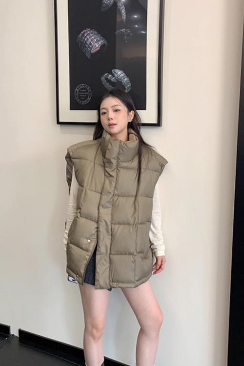 Stand Collar Down Vest