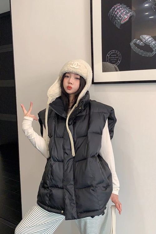 Stand Collar Down Vest