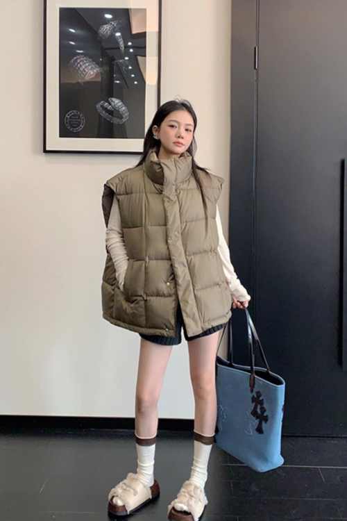 Stand Collar Down Vest
