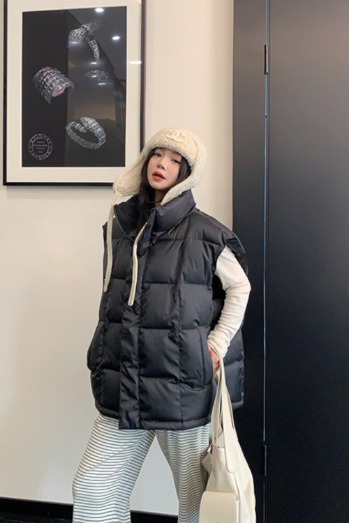 Stand Collar Down Vest