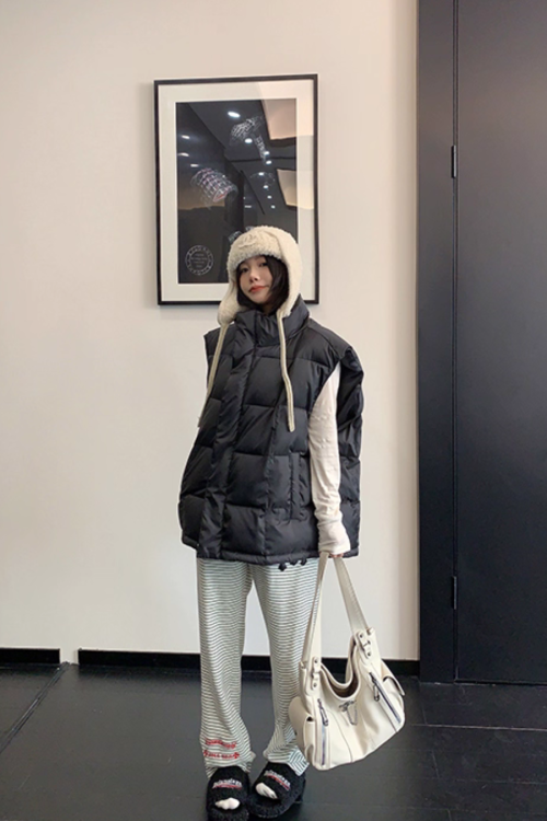 Stand Collar Down Vest