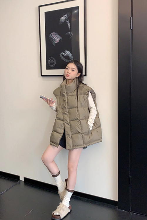 Stand Collar Down Vest
