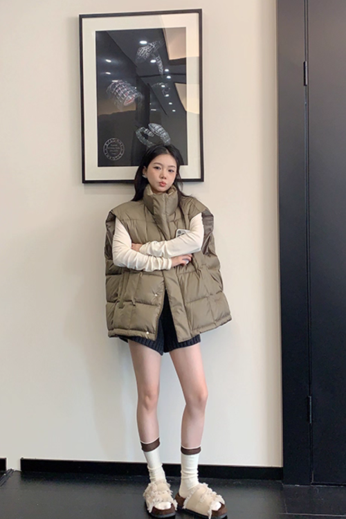 Stand Collar Down Vest