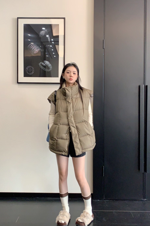 Stand Collar Down Vest