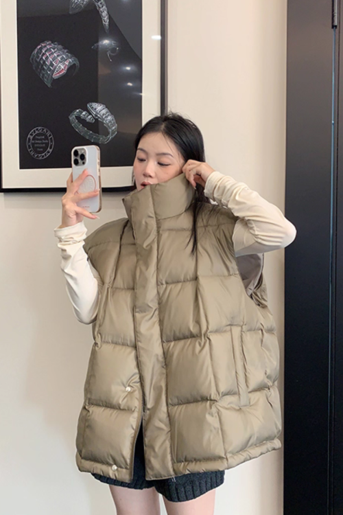 Stand Collar Down Vest