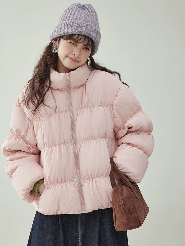 Stand Collar Fluffy Down Jacket Stand Collar Fluffy Down Jacket