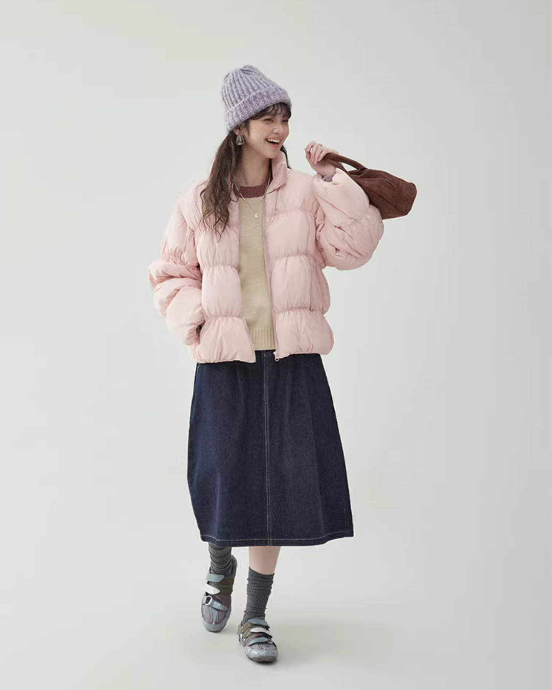 Stand Collar Fluffy Down Jacket Stand Collar Fluffy Down Jacket