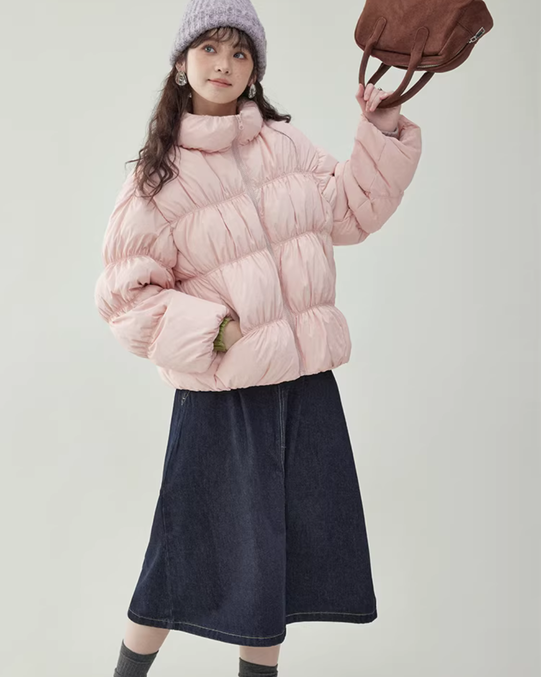 Stand Collar Fluffy Down Jacket Stand Collar Fluffy Down Jacket