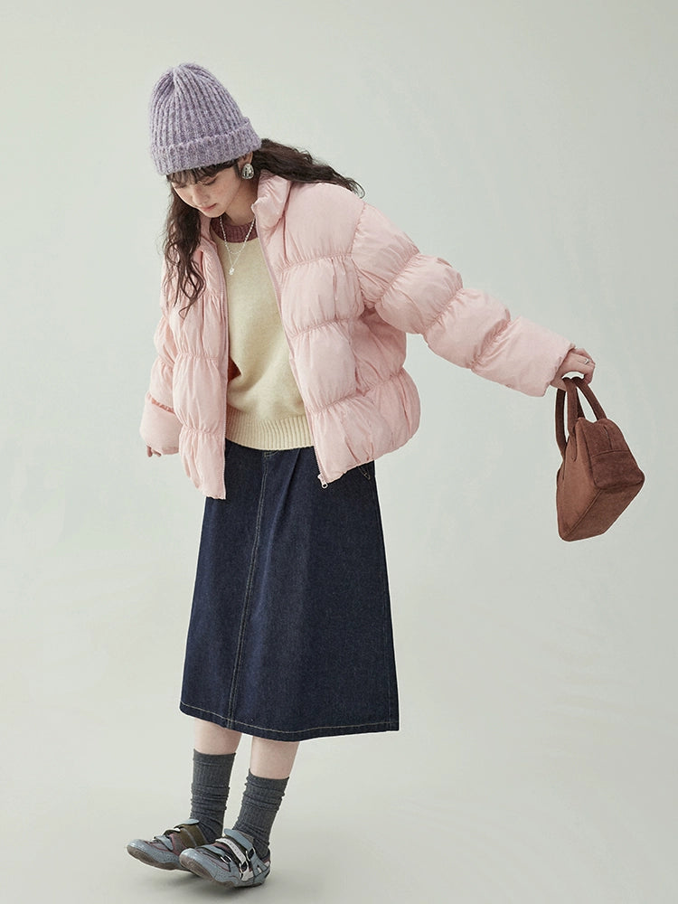 Stand Collar Fluffy Down Jacket Stand Collar Fluffy Down Jacket