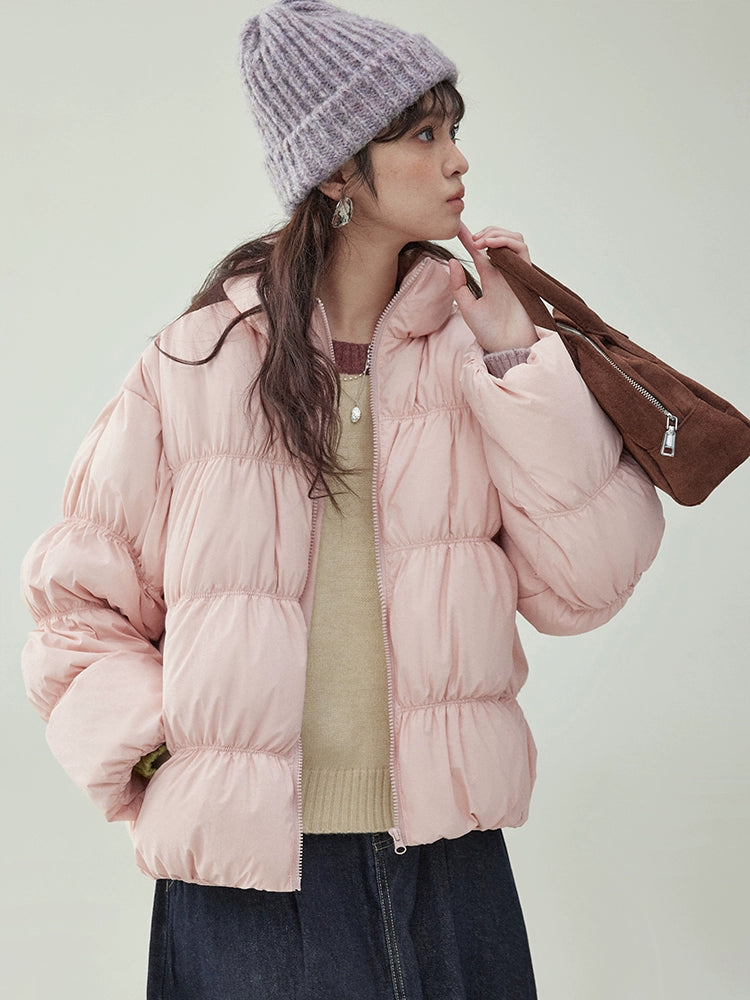 Stand Collar Fluffy Down Jacket Stand Collar Fluffy Down Jacket