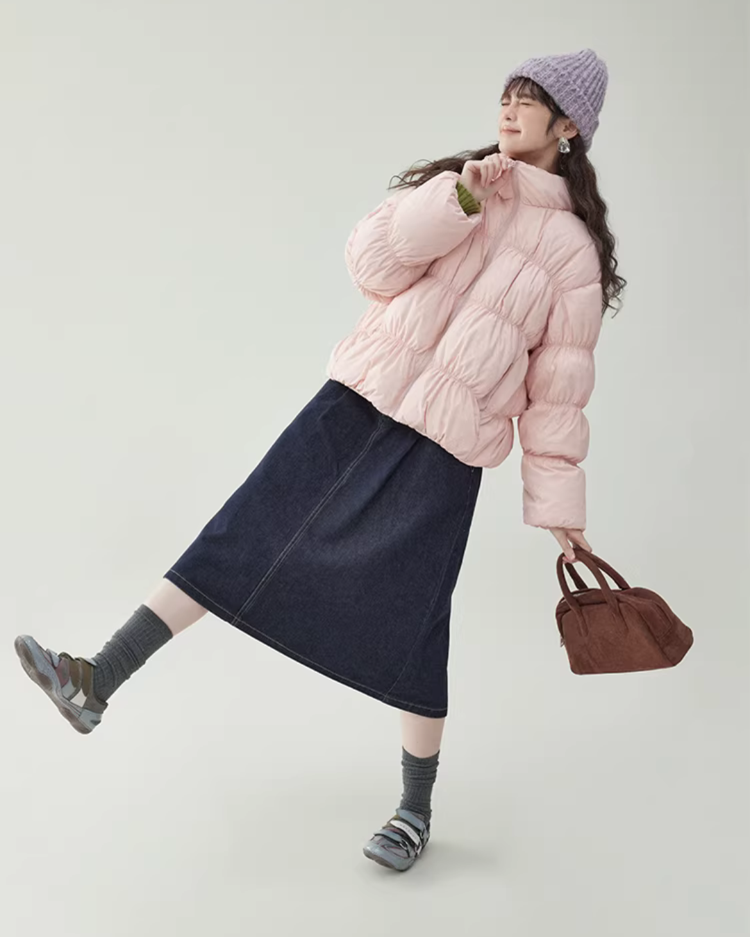 Stand Collar Fluffy Down Jacket Stand Collar Fluffy Down Jacket