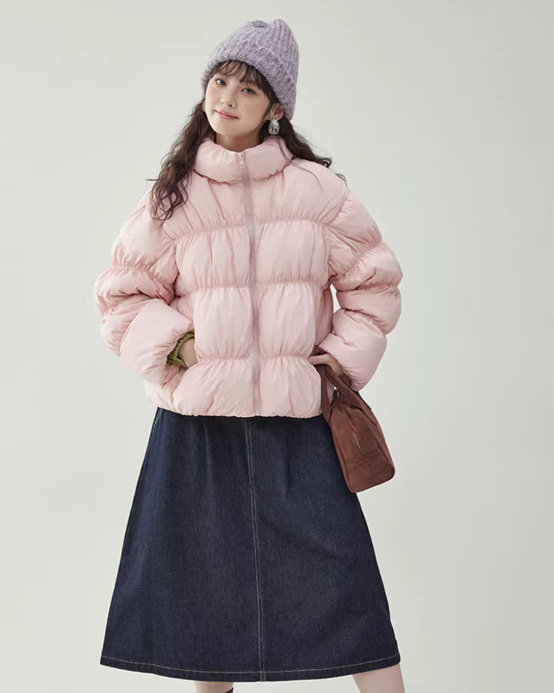 Stand Collar Fluffy Down Jacket Stand Collar Fluffy Down Jacket