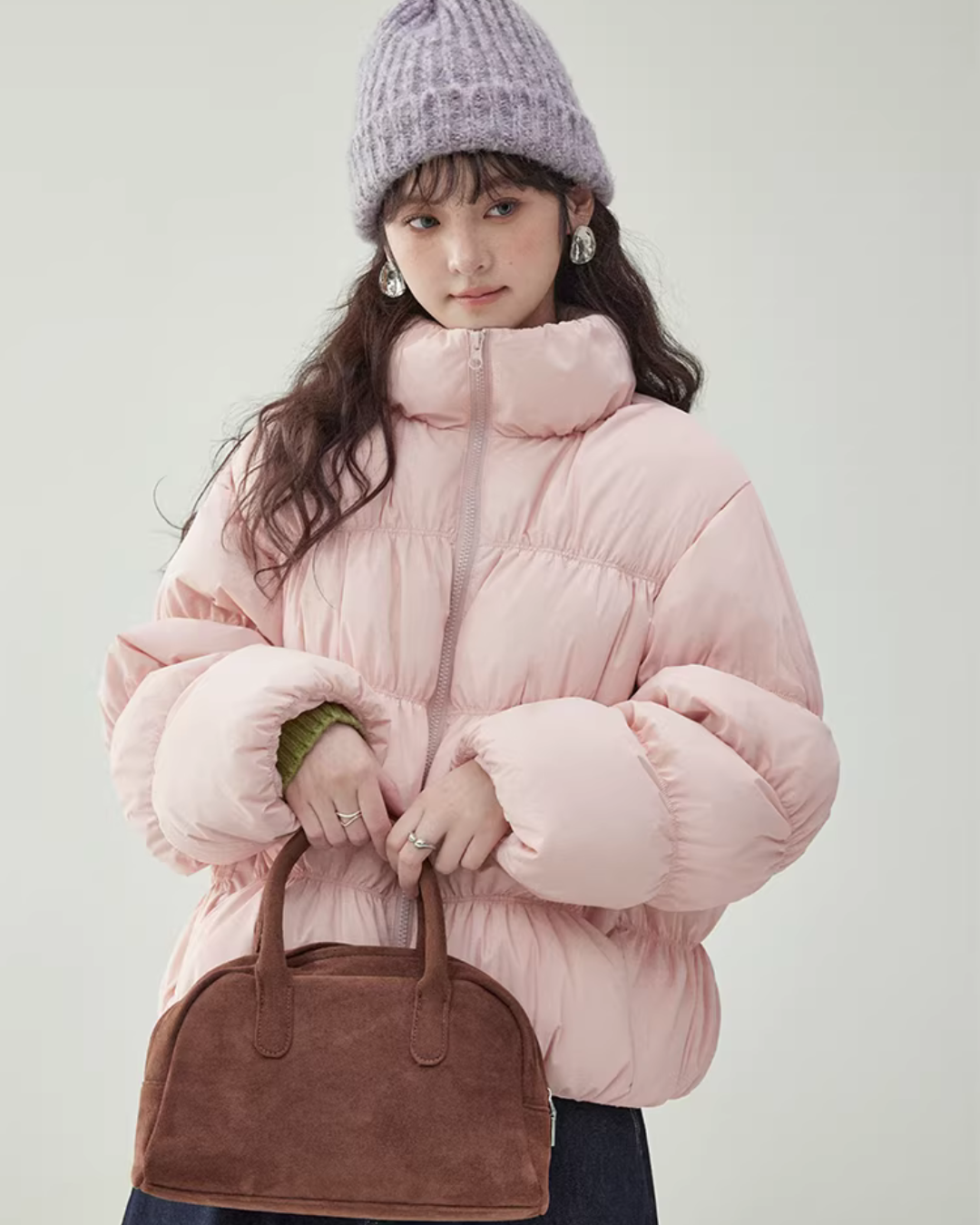 Stand Collar Fluffy Down Jacket Stand Collar Fluffy Down Jacket