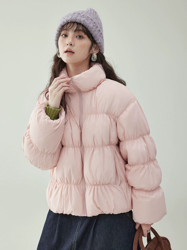 Stand Collar Fluffy Down Jacket Stand Collar Fluffy Down Jacket