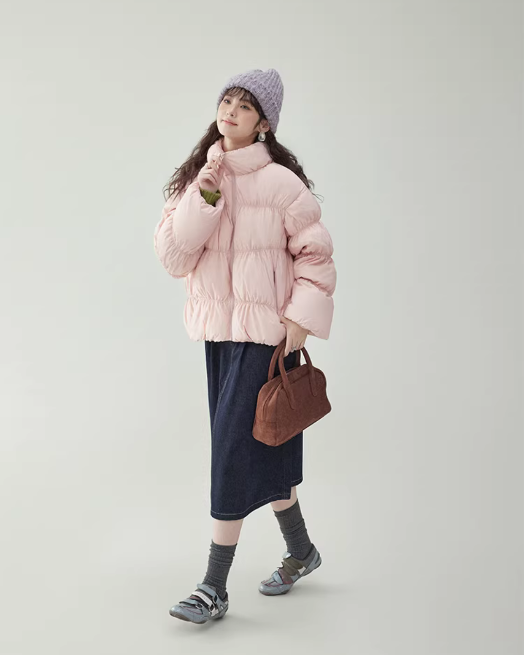 Stand Collar Fluffy Down Jacket Stand Collar Fluffy Down Jacket
