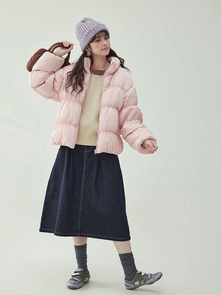 Stand Collar Fluffy Down Jacket Stand Collar Fluffy Down Jacket