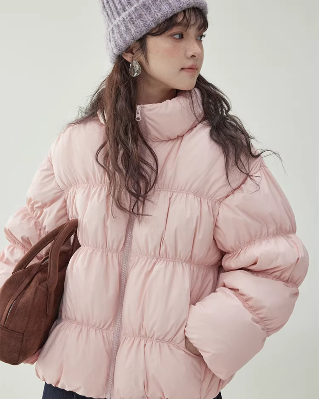 Stand Collar Fluffy Down Jacket Stand Collar Fluffy Down Jacket