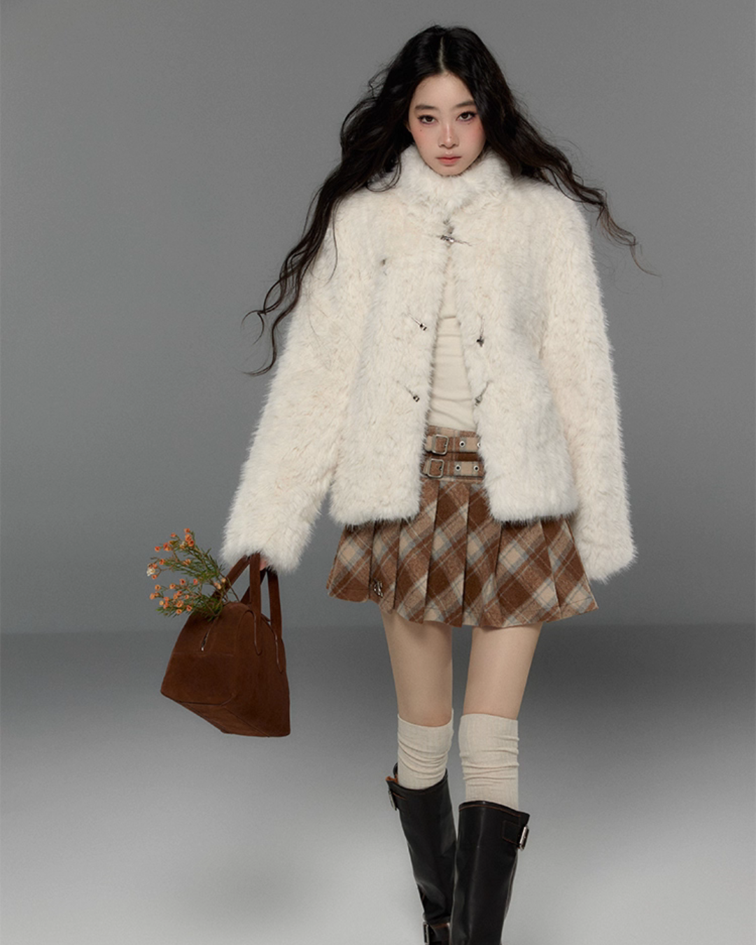 Stand Collar Fluffy Fur Jacket Stand Collar Fluffy Fur Jacket