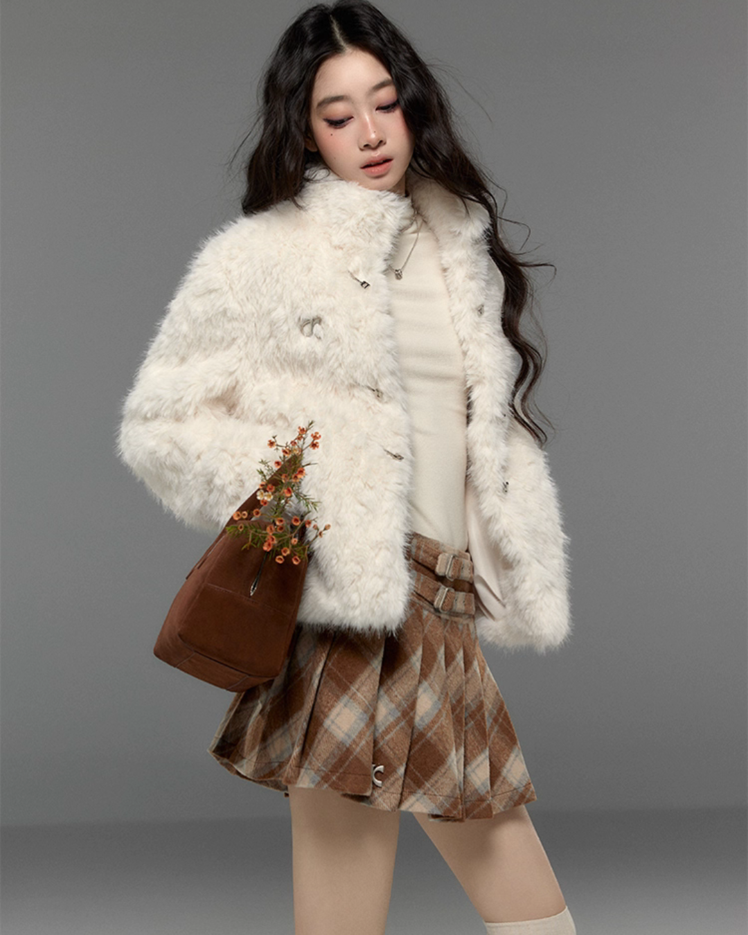 Stand Collar Fluffy Fur Jacket Stand Collar Fluffy Fur Jacket