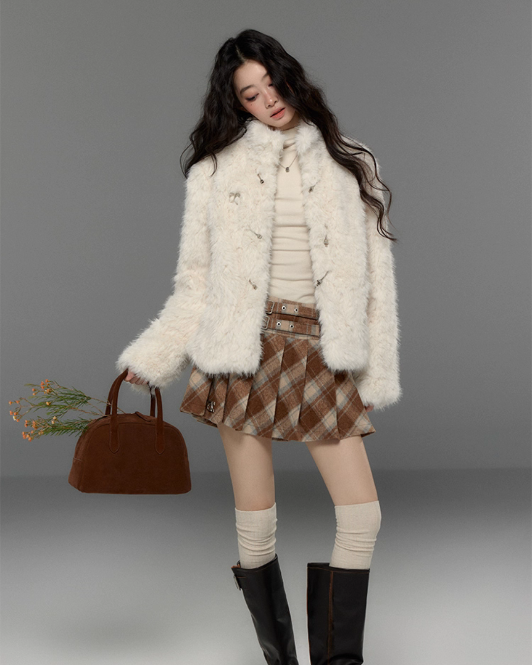 Stand Collar Fluffy Fur Jacket Stand Collar Fluffy Fur Jacket