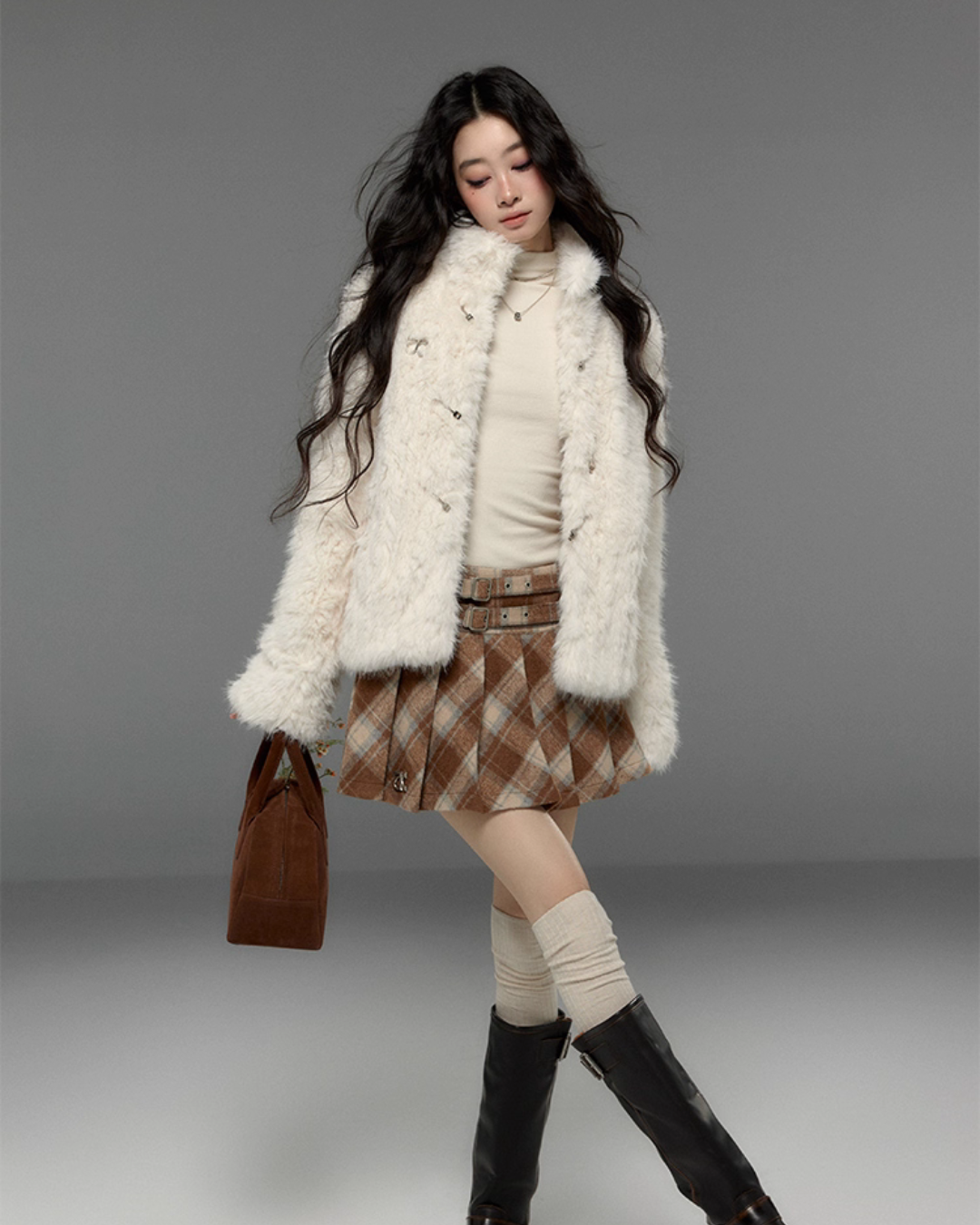 Stand Collar Fluffy Fur Jacket Stand Collar Fluffy Fur Jacket